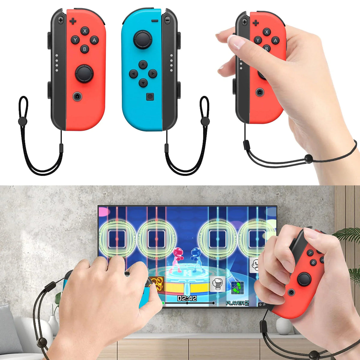 10-in-1 Games Swords, Kit Strap Bowling Switch/OLED, Family Accessories Clubs for Leg/Wrist Grip, Switch Nintendo Sports Grip, TSV Golf Racket, Accessories Tennis Kit with