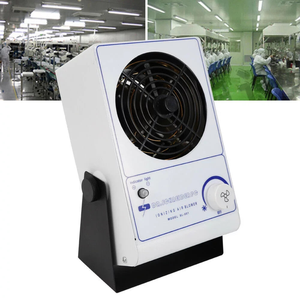 110V Fan Eliminator Ion Anti-Static Discharge Ionizer OUKANING Blower Air Static Ionizing