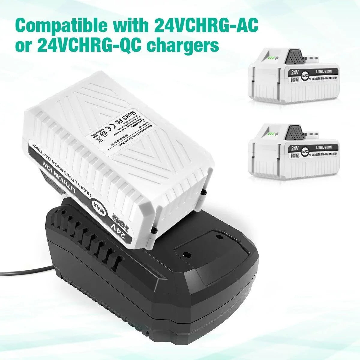 Battery Cordless 2Packs iON+ All Li-ion Joe with 24VBAT-LTW Blower Compatible Snow Joe 10000mAh 24V for Snow 24V System 24V-X2-SB18 Joe 24VBAT-LTE and Sun 24VBAT-LTX Battery iON+ for 24VBAT-LT 24VBAT