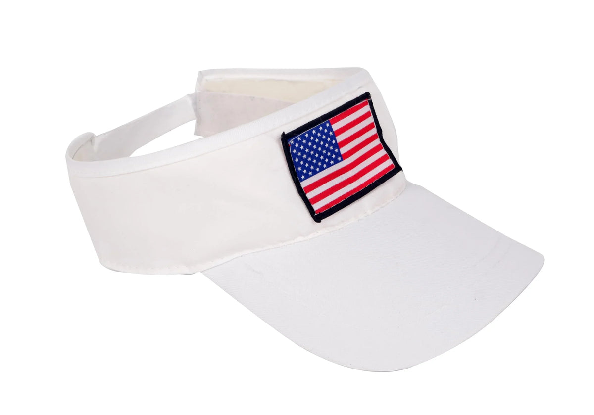 Flag Bulk Sun American Patriotic Visor Hats Pack of 24