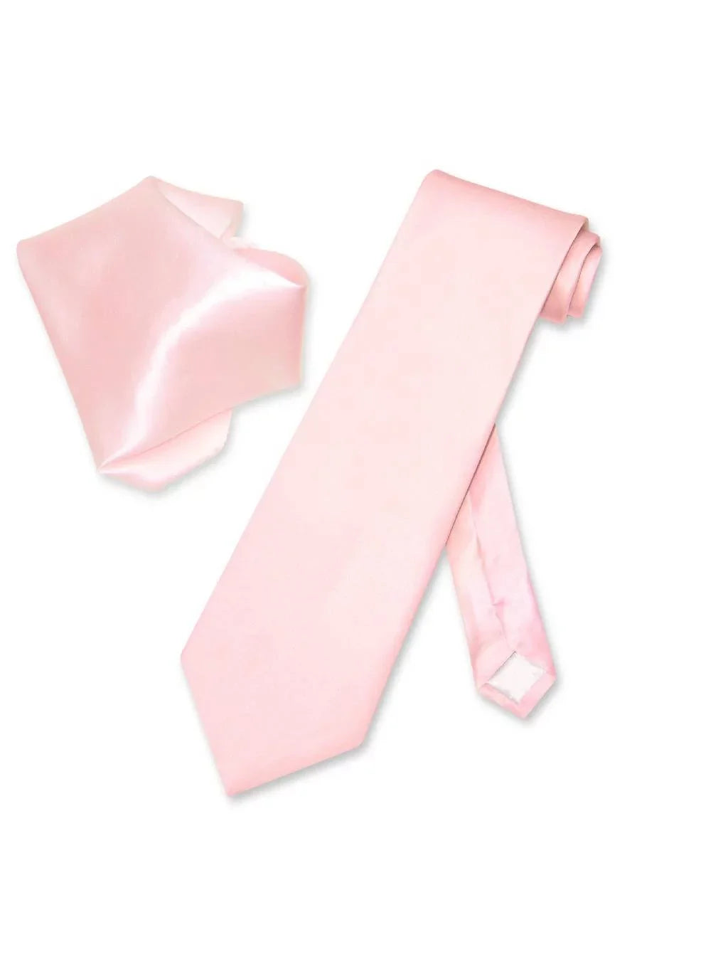 PINK Men's 100% Handkerchief Biagio SILK Set Solid Neck LIGHT Tie Color NeckTie