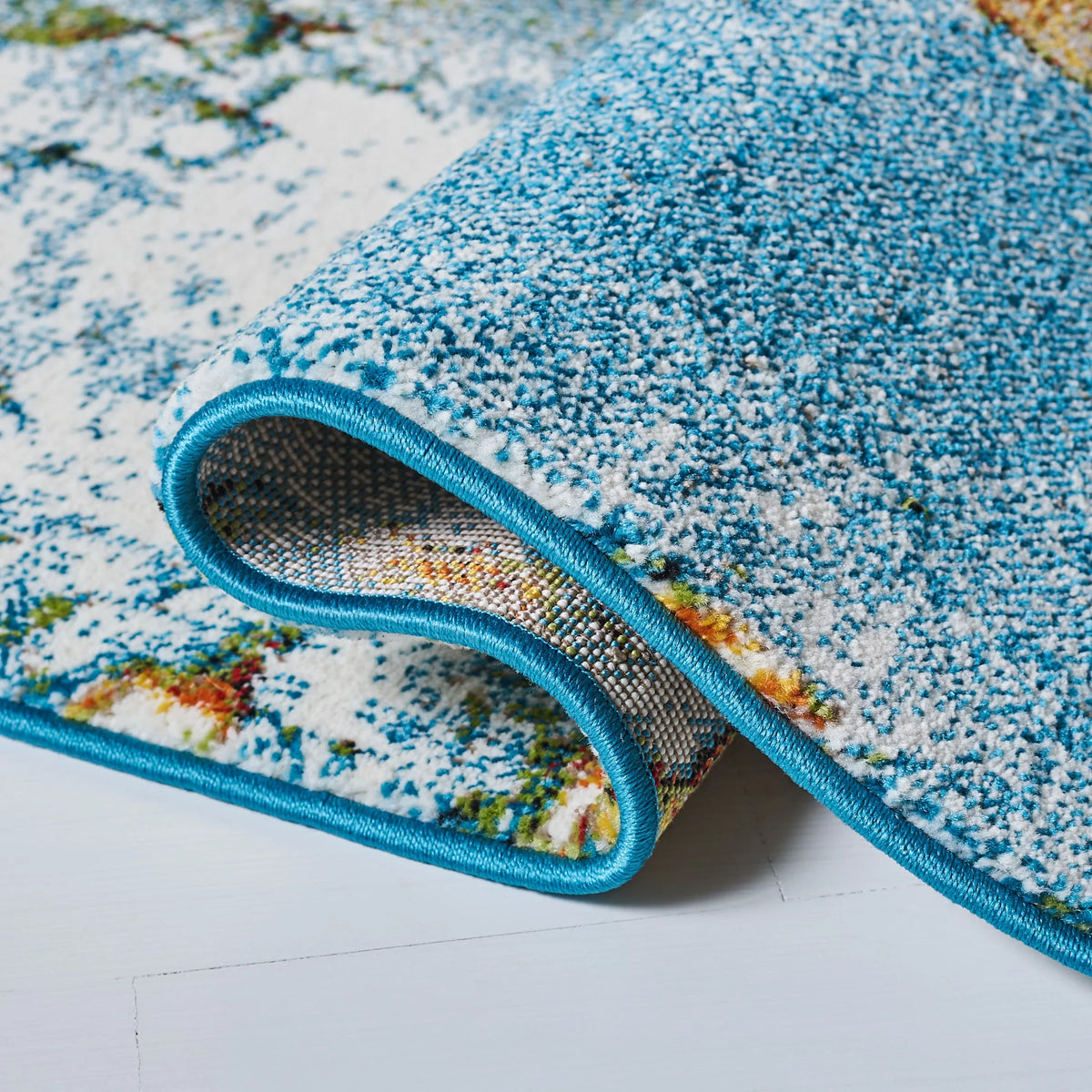 Nazca Glacier 5', Rug, Blue/Gold 2'7" SAFAVIEH Abstract x Area