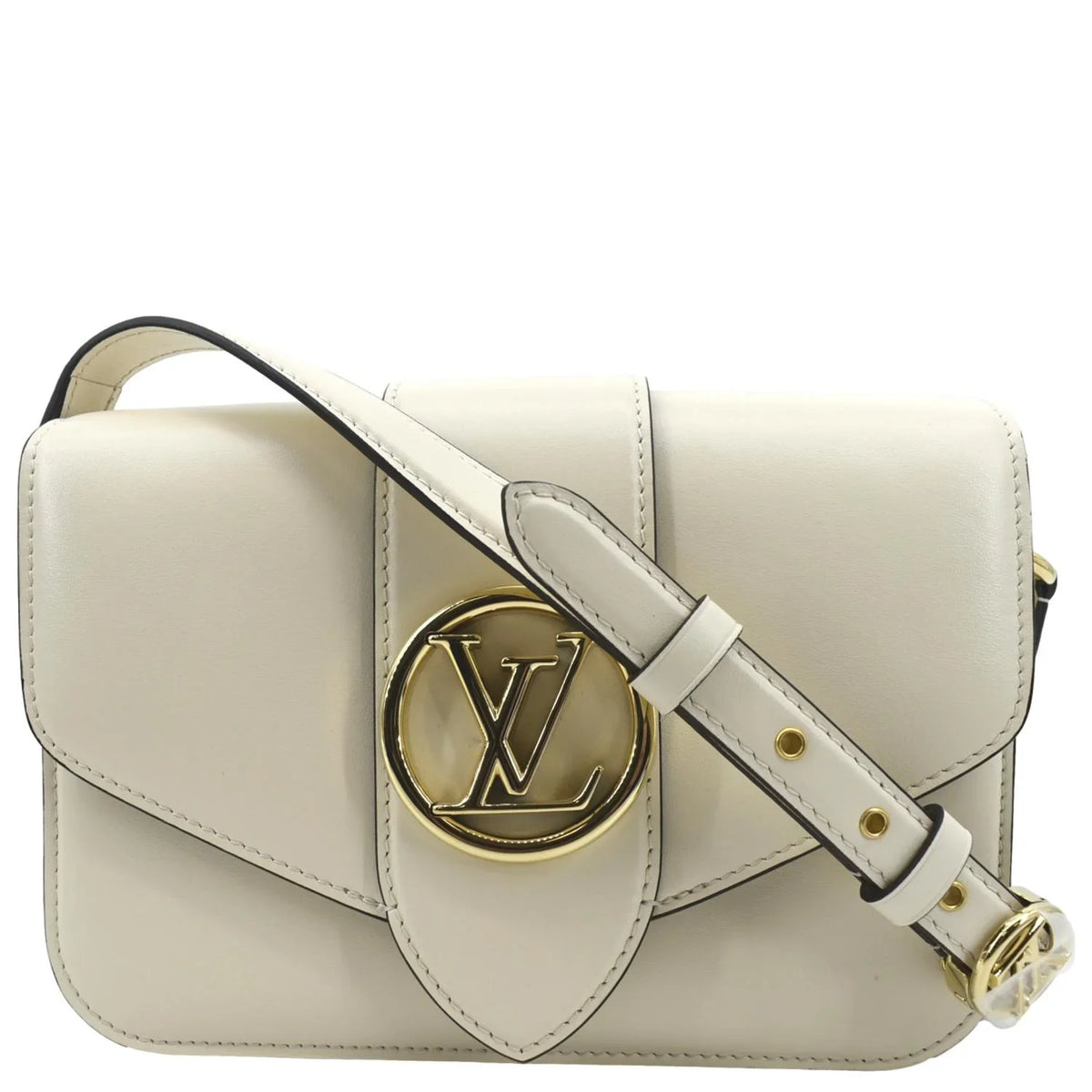 9 Calfskin Creme Pont Pre-owned Shoulder Leather Bag