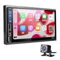 IPS Inch Complimentary Bluetooth with Screen Compatiable Din Mirror Car Double Multimedia Player Camera Auto, Stereo Corehan 7 Radio Android Backup with Carplay, Touch Link - Car