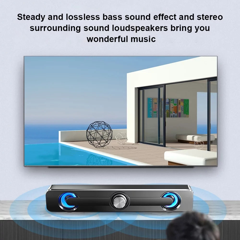 Speaker MP4 Powerful Sound Phone Stereo Surround Wired Bar Box Speaker USB for MP3 V-111 Tablet Subwoofer Computer Laptop Bass PC