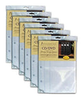 '- & Holds - Storage Acid-Free Sheets Sheets Bellagio-Italia DVDs, Video CDs, Insert 48 6 Blu-Rays Binder Binder for - Sheets Organizer CD/DVD Games Pack -