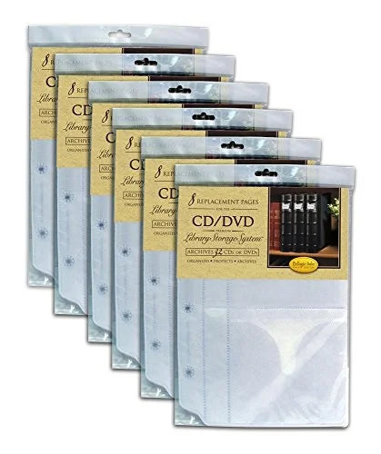 '- & Holds - Storage Acid-Free Sheets Sheets Bellagio-Italia DVDs, Video CDs, Insert 48 6 Blu-Rays Binder Binder for - Sheets Organizer CD/DVD Games Pack -
