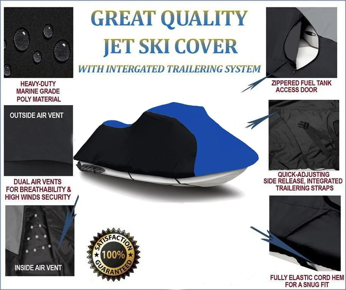 LINE BLACK Jet Covers 2001 Polaris Cover HEAVY-DUTY, Compatible Seater 1200 TOP Cover BLUE THE Watercraft Pro 1-2 Boat for Ski / OF 2000