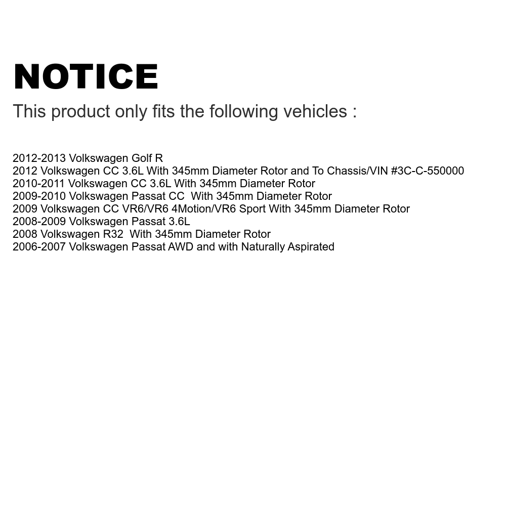 Semi-Metallic Passat R Front Brake CC For - Rotors Volkswagen K8S-102913 Golf R32 Disc Pads And Transit Kit Rear Auto
