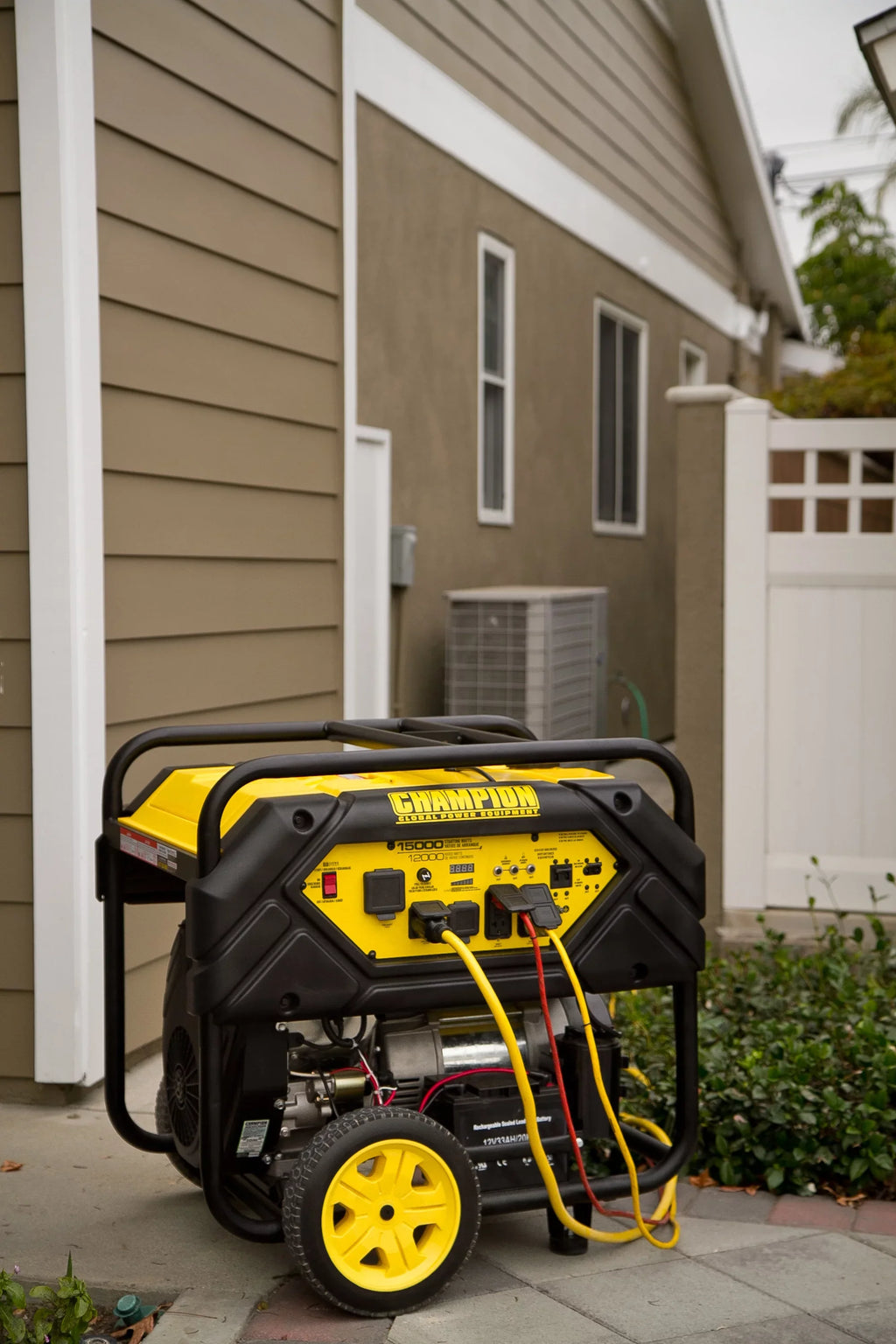 and 15,000/12,000 Lift Watts Generator Electric Power Hook with Champion Portable Equipment Start