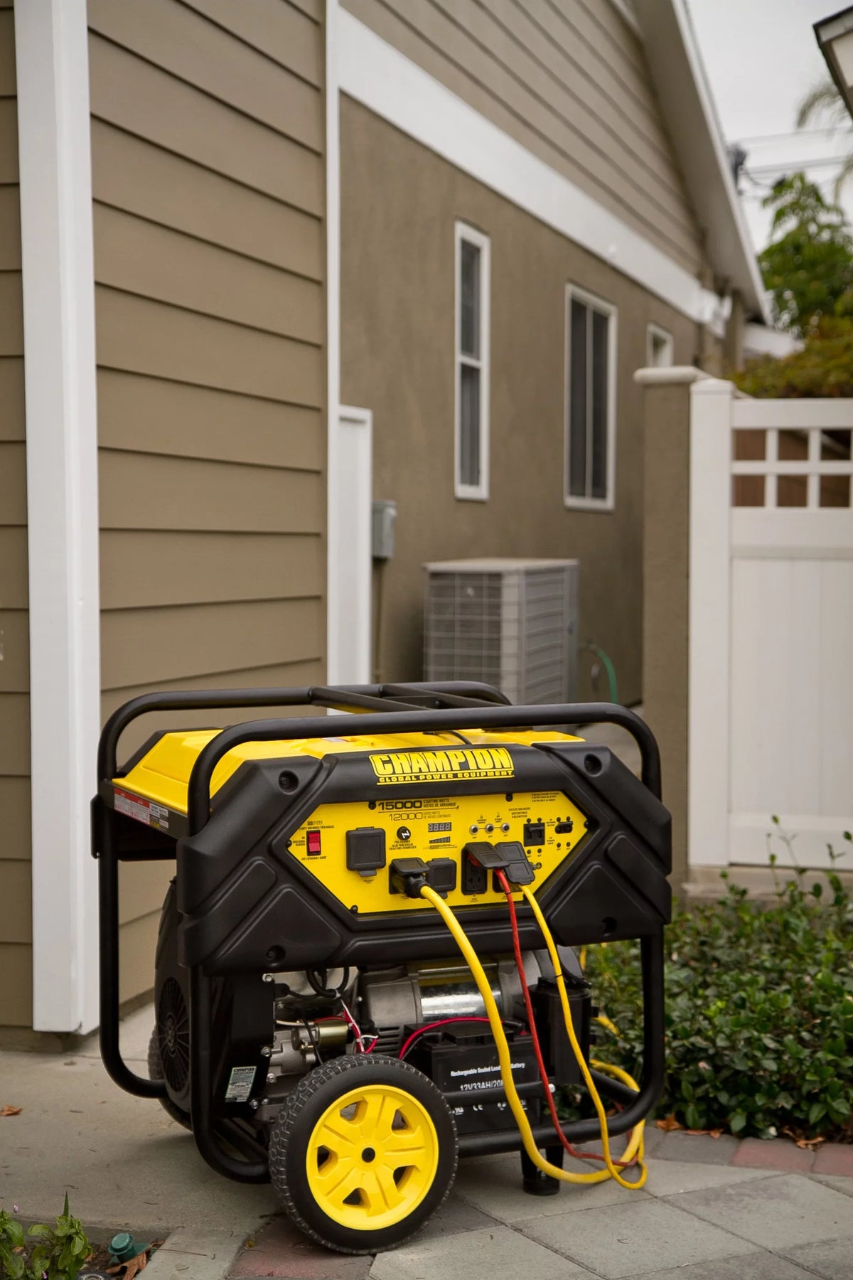 and 15,000/12,000 Lift Watts Generator Electric Power Hook with Champion Portable Equipment Start