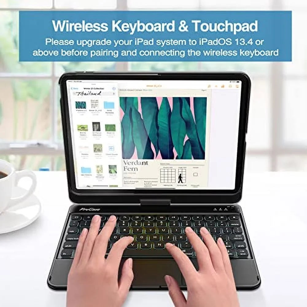 iPad 10th for Generation Touchpad 10th iPad Case Gen inch Color –Black ProCase for 10.9 Backlit 360 Multi-Touch with 7 Keyboard Rotation Degree Trackpad, 2022 Case Keyboard