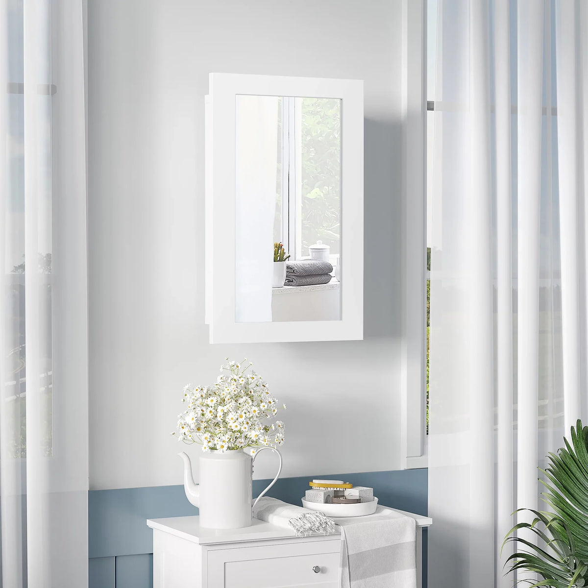 Cabinet, Mounted Wall Cabinet, White kleankin Bathroom Mirror Medicine