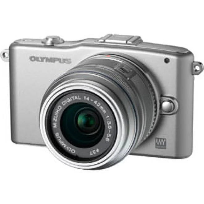 E-PM1 with PEN 0.55", Olympus 1.65", Mirrorless Lens, Silver 12.3 Megapixel Camera