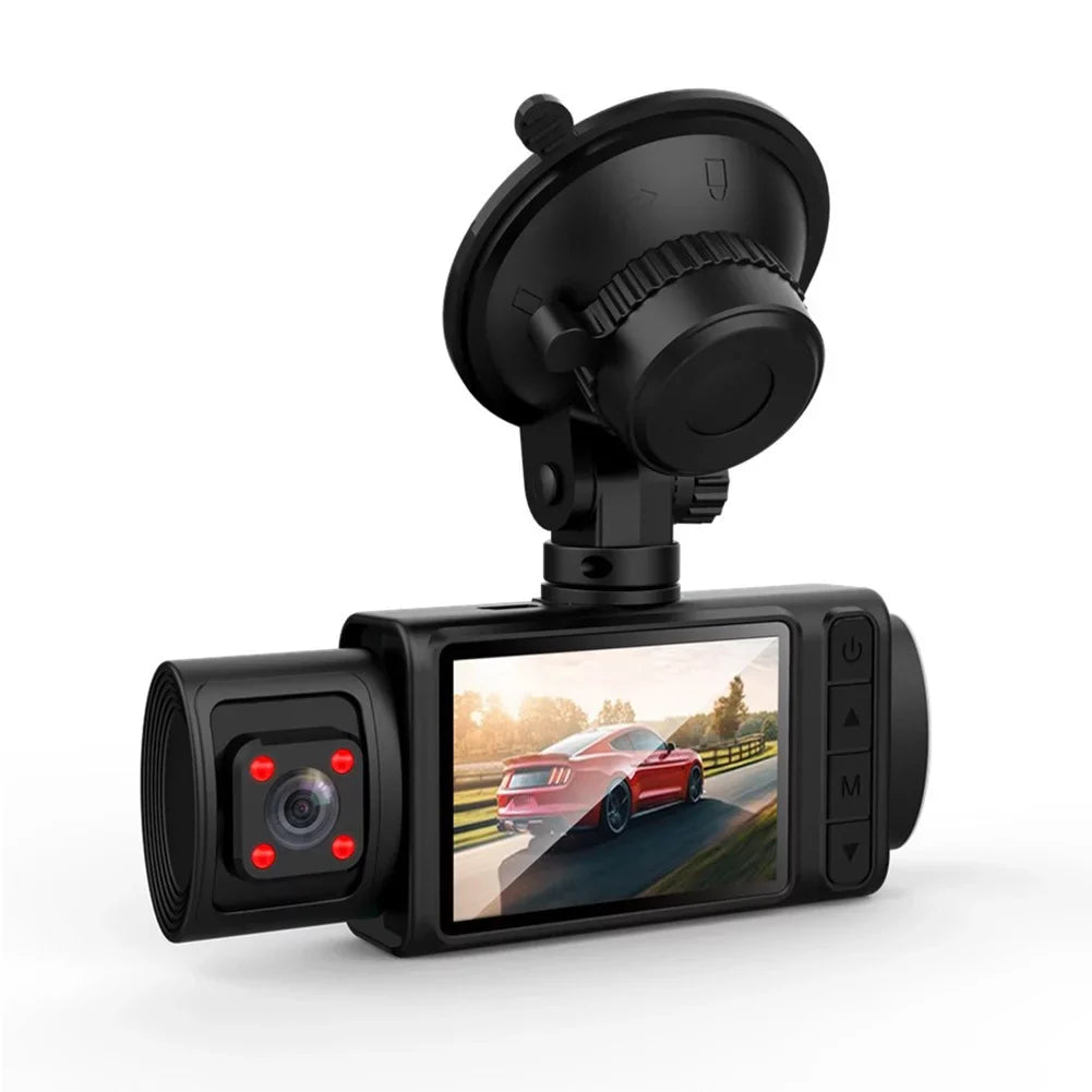 Cam Driving Video Front Camera Car HD Triple 2\\\" Dash DVR Recorder Lens Rear And
