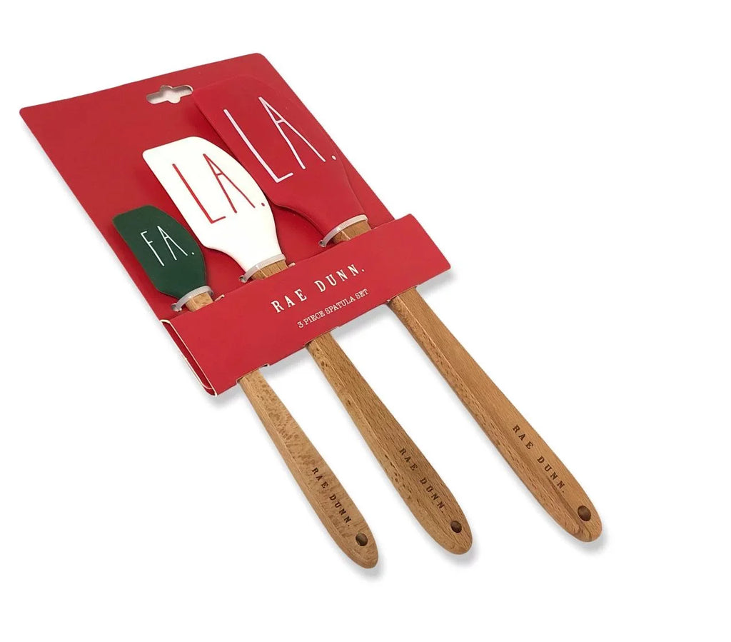 with LA.” “FA. Hard 3 Silicone Dunn LL Rae LA. Set Pc. Letter Spatula Spatula Handles Wood