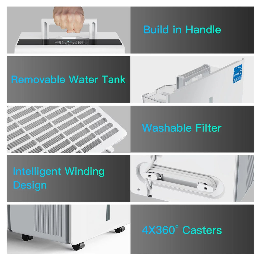 3000 to Dehumidifiers 2012 Standard) Pint Basement,up Sq.ft WIFI DuraComfort DOE 35 for Dehumidifier with Pint (50