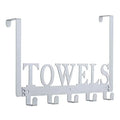 Cabinet Hooks, Bathroom, Bedroom The Rack Kitchen Gray) on Wall Hooks Holder Door for Mount Towels (Silver Beach Cupboard Towel Over The Pool Hang for Door Bathrobe Towel Towel