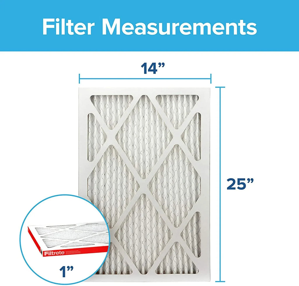 24.81 Filtrete 0.81) Micro Allergen 1000, MPR Air (exact 13.81 Furnace 6-Pack AC Defense, 14x25x1, dimensions x x Filter,