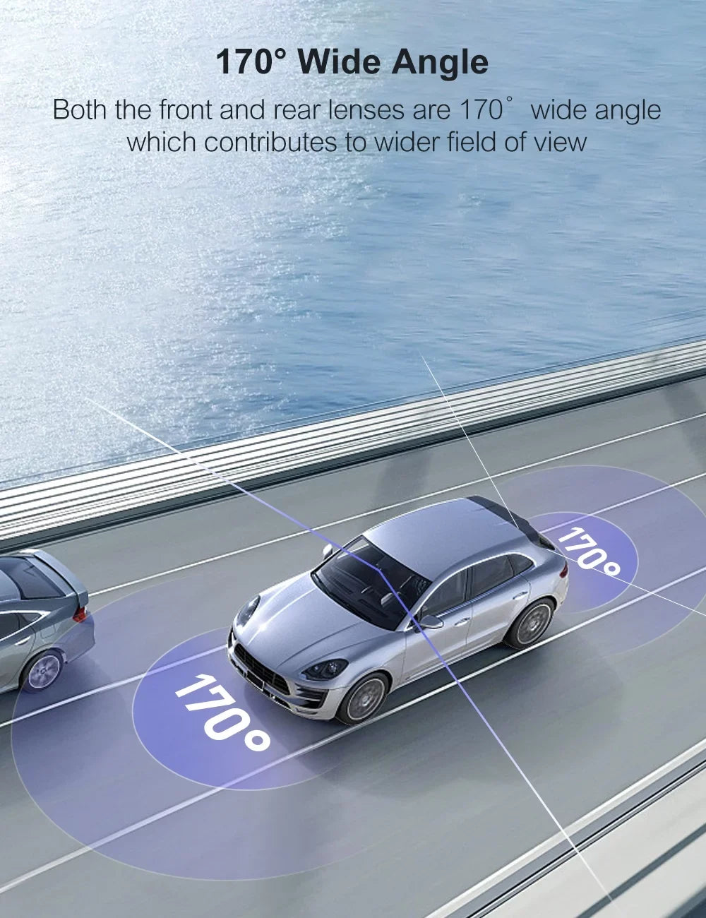 Angle, 3 128GB Crosstour Front with G-Sensor, for with Support Recording, Wide Parking Mode Vision, Camera Screen, 170° Loop Rear,1080P Recorder WDR, Cam and Night IPS Dash Cars Inch Dash