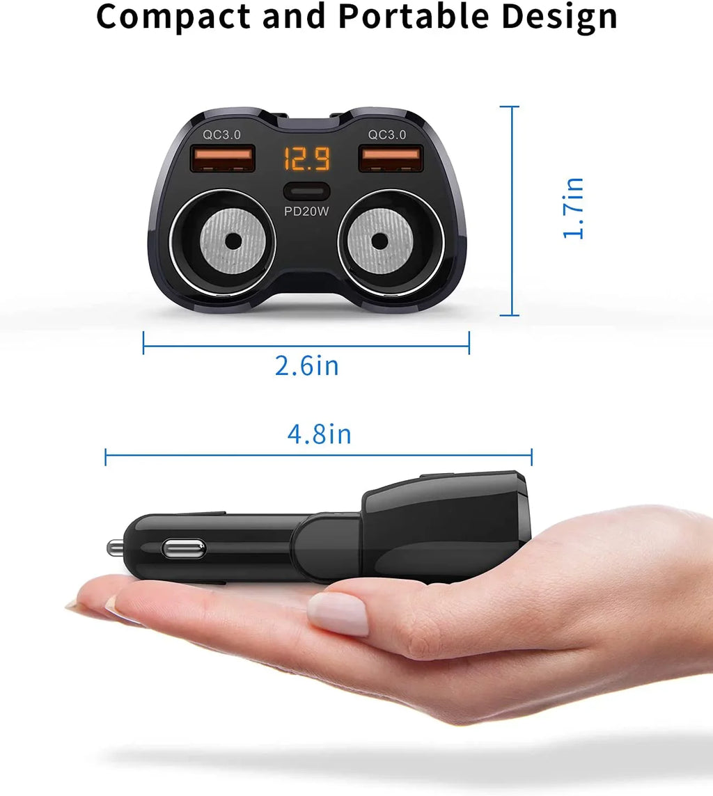 USB QC3.0 Adapter 20W SUPERONE 13 Cam/Laptop/iPad/iPhone for ?Upgraded? Lighter Charger PD GPS/Dash Splitter and Lighter C Max/13/12/11 180W Splitter, Pro with 2-Socket ette Dual Car ette