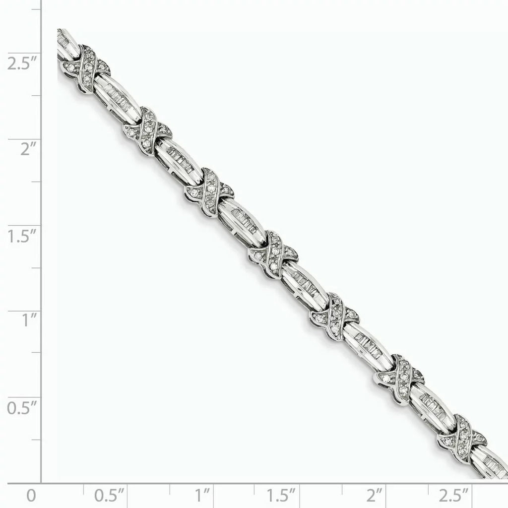 White Diamond Gold 0.98ct Bracelet. 14k Carat X Wt-