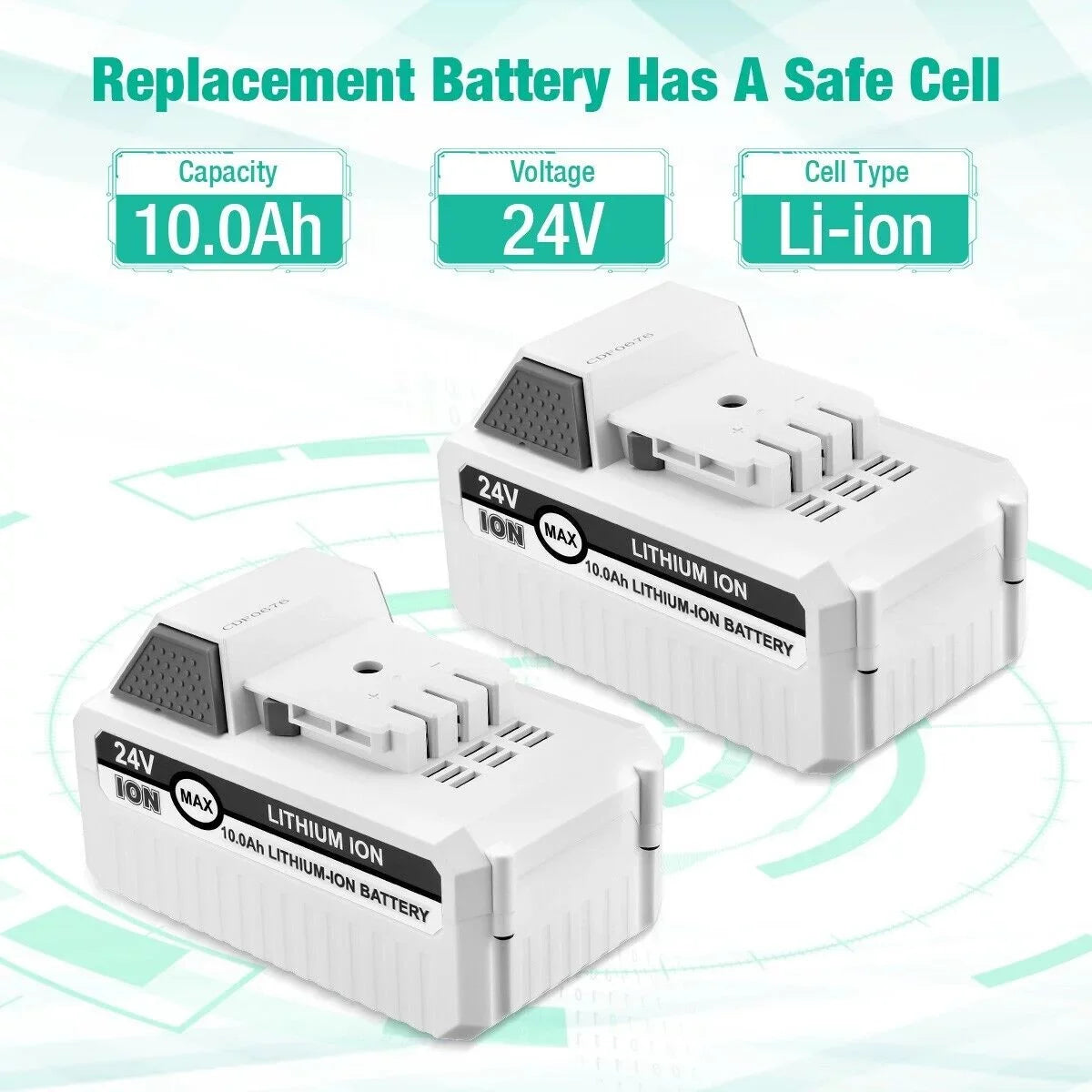 Battery Cordless 2Packs iON+ All Li-ion Joe with 24VBAT-LTW Blower Compatible Snow Joe 10000mAh 24V for Snow 24V System 24V-X2-SB18 Joe 24VBAT-LTE and Sun 24VBAT-LTX Battery iON+ for 24VBAT-LT 24VBAT