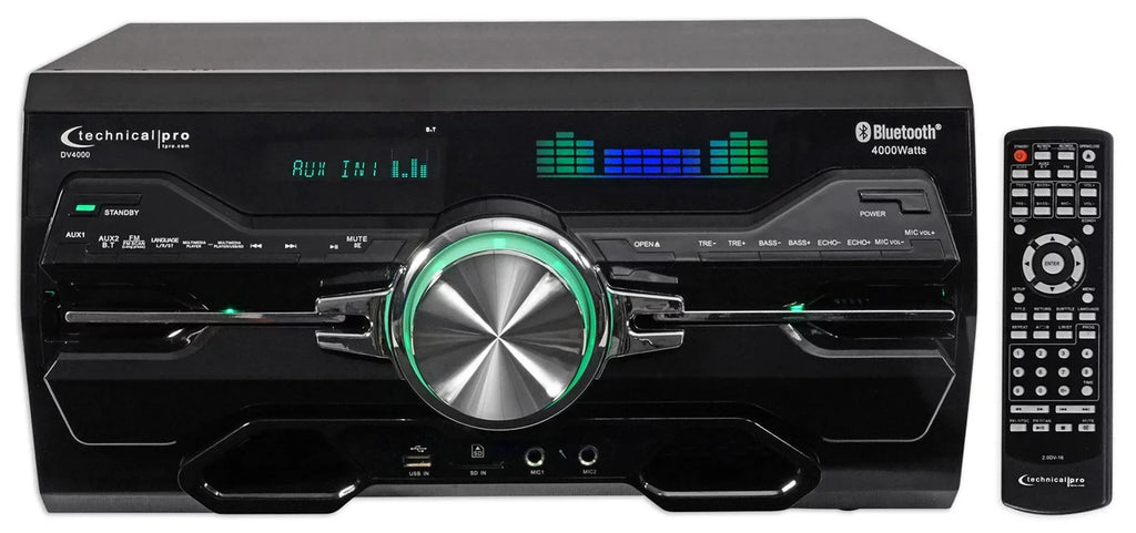 Speakers Technical Ceiling Blue Home DVD Receiver+(2) DV4000 LED Theater 8" Pro
