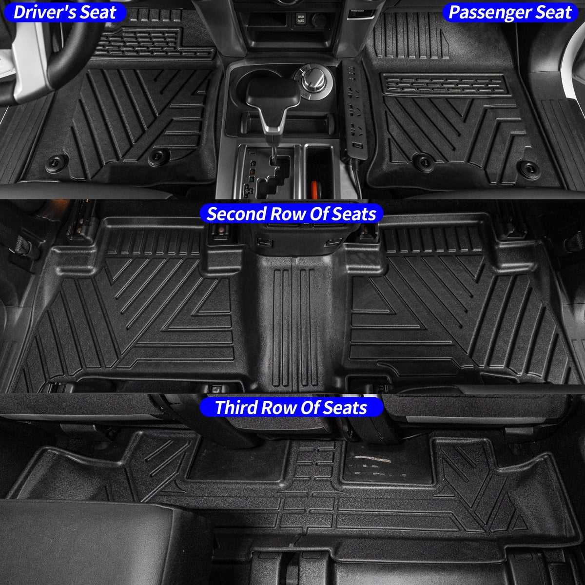 Cargo 4Runner Accessories 7 Floor Cargo Trunk 2013-2023 Mats Mat Seats Mat Liner Fit