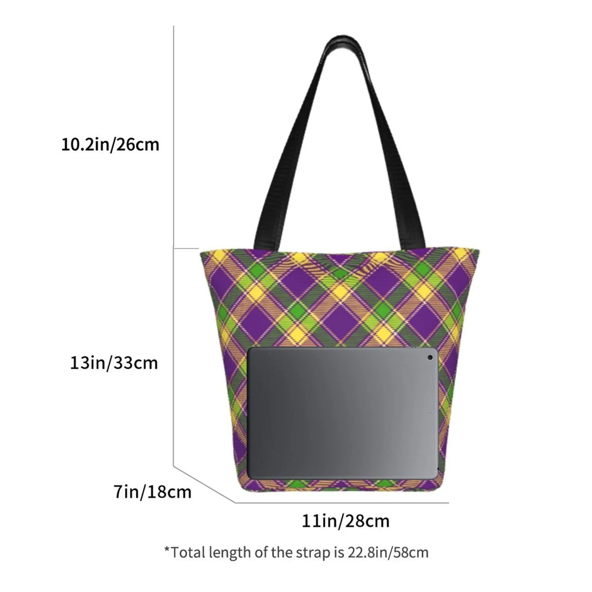 Hobos Bag Tote Large Lukts Plaid Gras Capacity Shopping Handbags Mardi Bag Women'S Bag,Shoulder