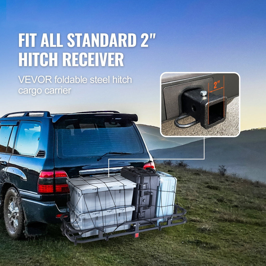 Cargo Fits Cargo Mount Net 53x19x5 2" Hitch 500lb in SKYSHALO Carrier & Receiver