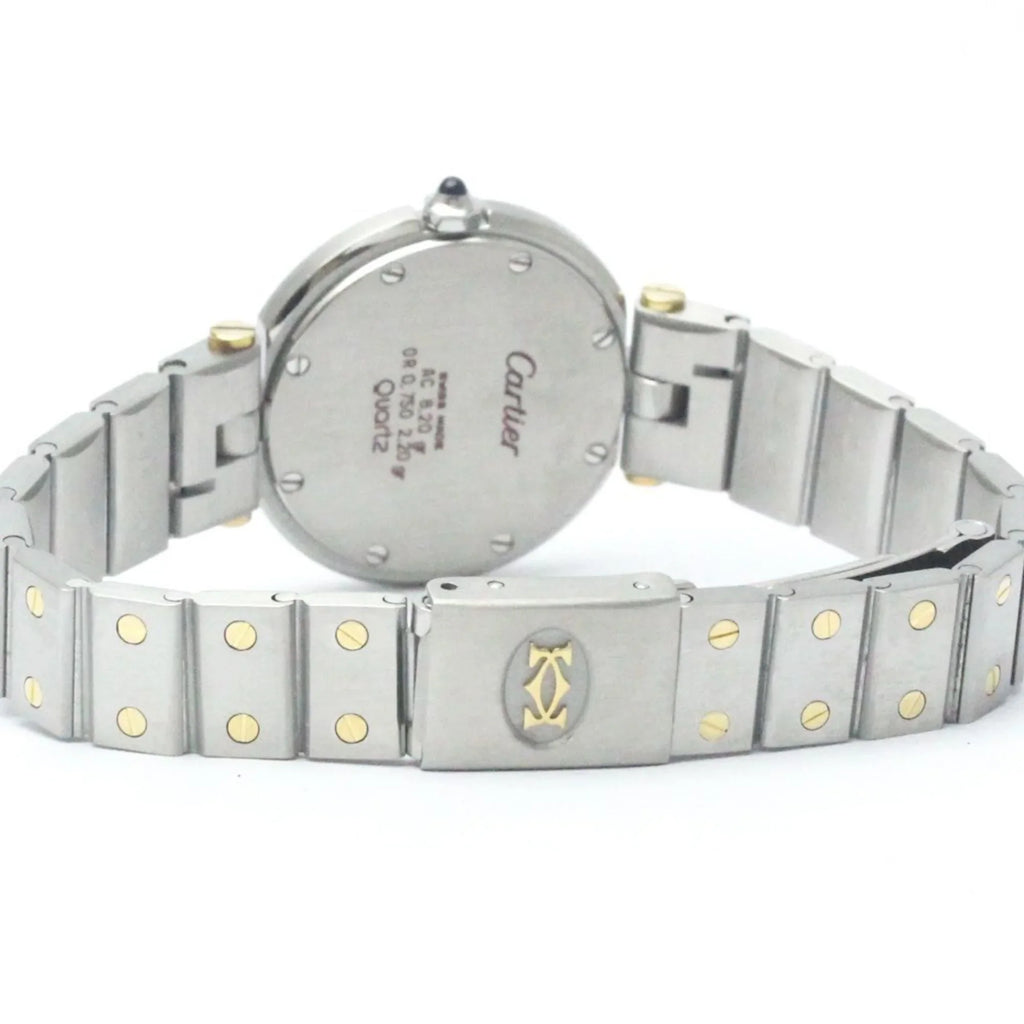 Polished (Good) CARTIER 18K Steel Quartz Gold Watch BF568475 Ladies Santos Pre-Owned Round