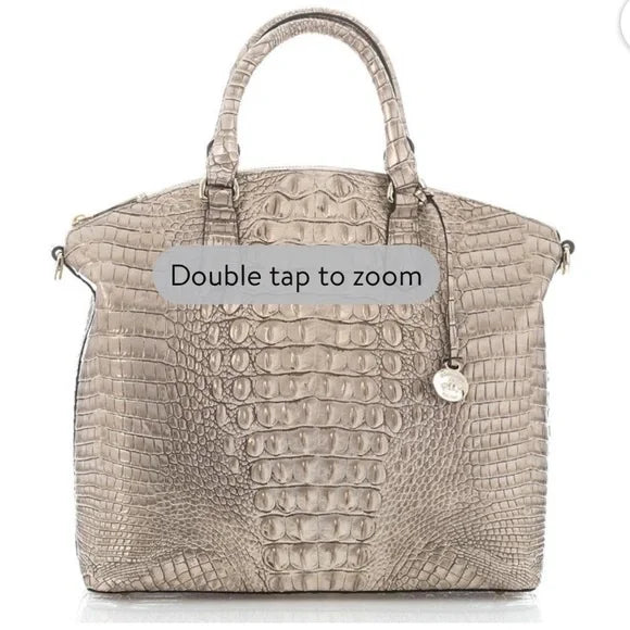 Brahmin Satchel Cane Duxbury Large Silver/Metallic Sugar
