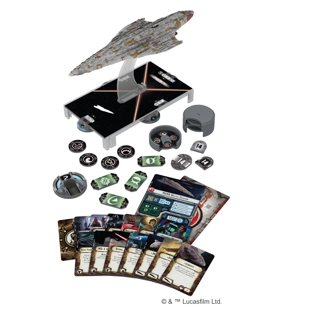 Miniature Game for 14 from Wars Asmodee Expansion Up, Class and Cruiser Ages Armada: Liberty Star