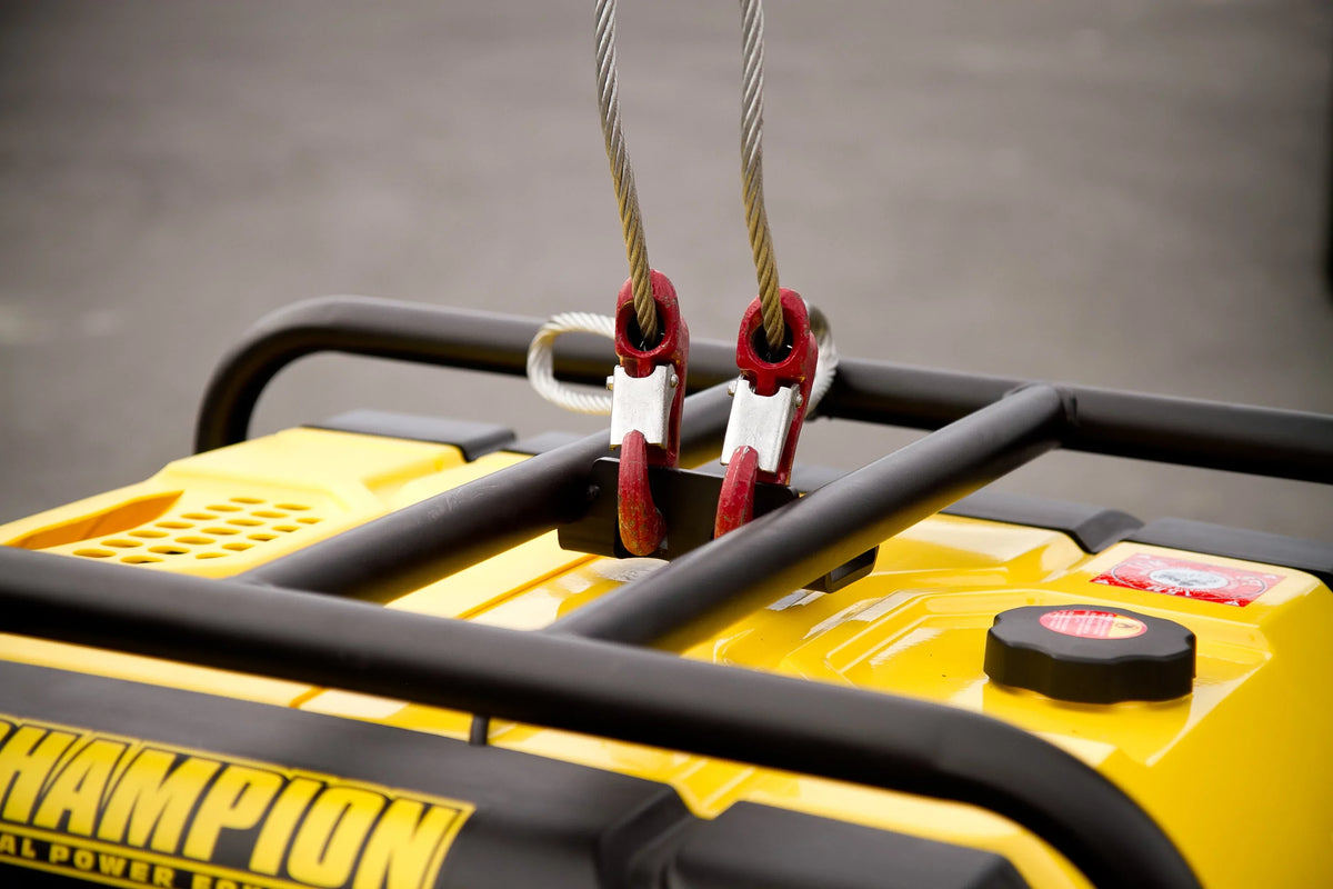 and 15,000/12,000 Lift Watts Generator Electric Power Hook with Champion Portable Equipment Start