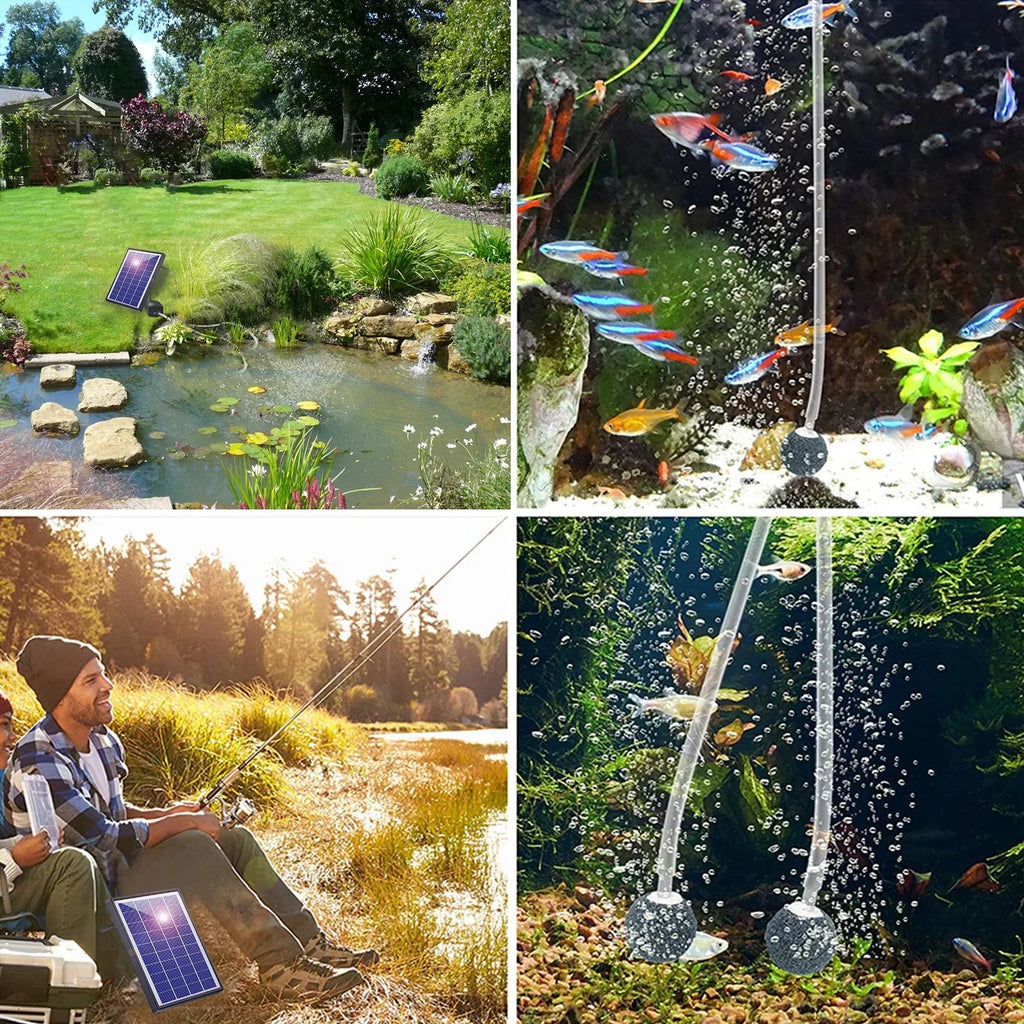 Solar Air Solar 2 Air Bubble Pump Aerator With Pump With Huiop Pond Air Leeofty 2 Pump With pump,6w Bubble 2 Fish Fish Dsfen Oxygenation Pool Pump Pipe Aerator Pipe 2