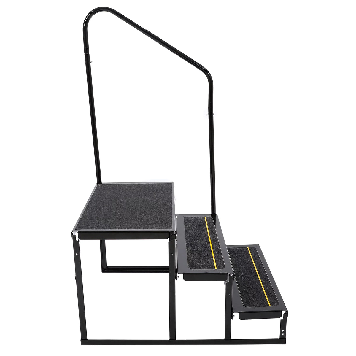 Rail W/ Hand-railing Steps for Trailer HECASA Steel Camper Armrest 3 Side Travel Load Trailer Stairs Universal RV Hand