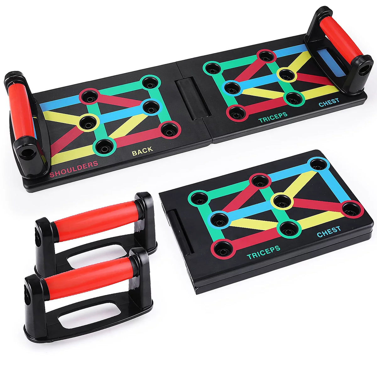 All Chest, Exercise Foldable Suitable Levels Strengthen Arms, Space-Saving Fitness Shoulders, TOMSHOO for Push-Board, Portable Equipment, and and