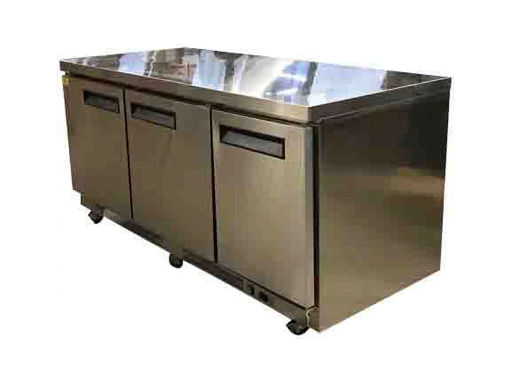 Under Stainless Commercial Shelves Counter 3 3 19 Cu. Freezer doors Ft. Steel