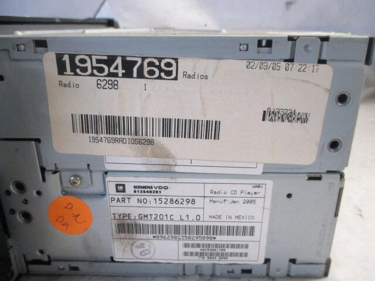 Saturn OEM FM 2007 AM Radio Relay Receiver (Good) Pre-Owned 2006 CD 2005