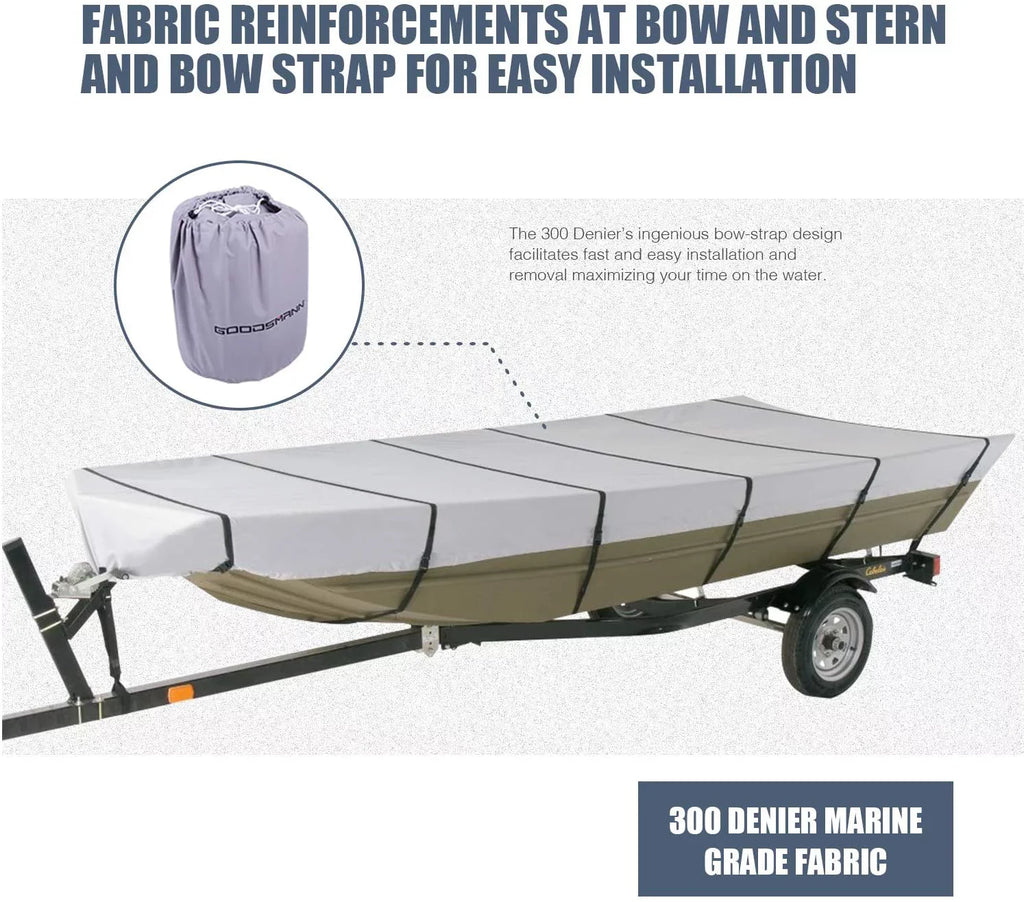 L, Goodsmann Resistant 12' Jon 9921-0152-21( Silvery 56"W liquid Gray A, ) Trailerable Covers Boat