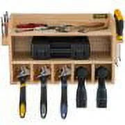 Tool Mount Slots, Wood Organizer, Polished Storage, Wall 2-Shelf Drill 5 Drill