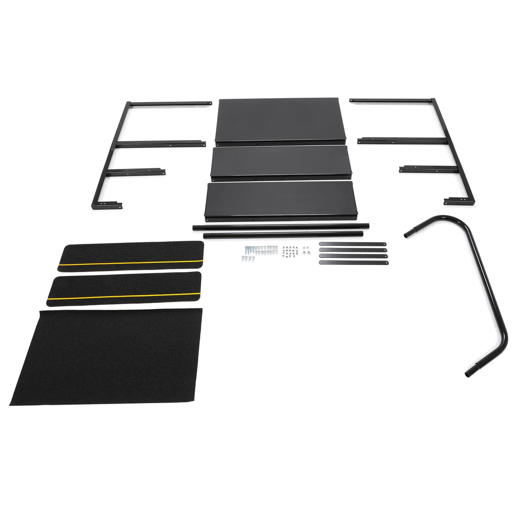 Rail W/ Hand-railing Steps for Trailer HECASA Steel Camper Armrest 3 Side Travel Load Trailer Stairs Universal RV Hand
