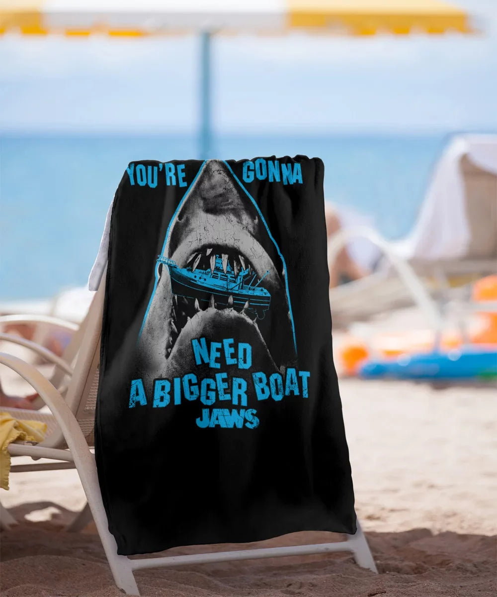 Towel Jaws, Boat 30"x60" Beach in Mouth