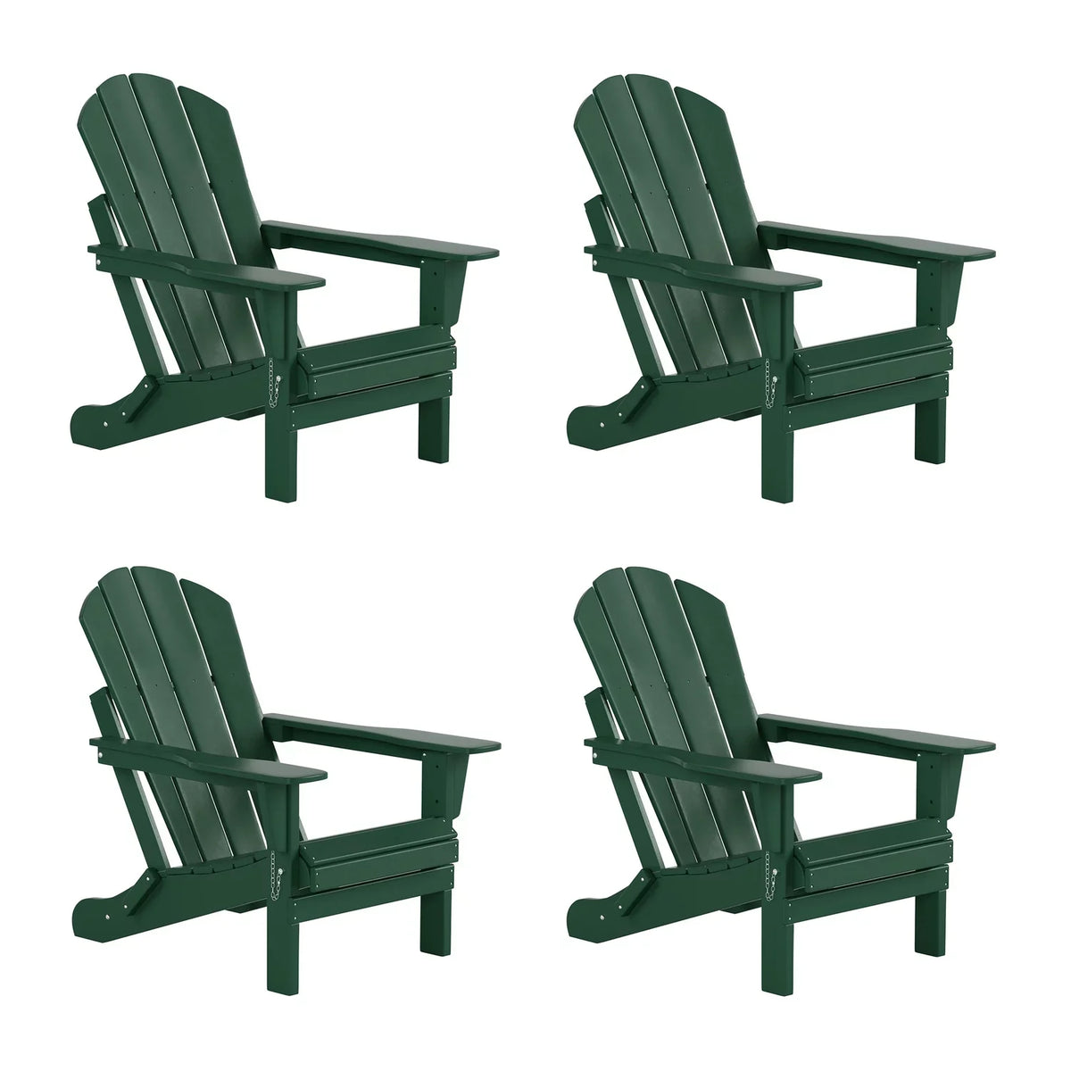 4), PLATINUM (Set EXTRA Adirondack Green exterior of Poly Classic Patio Chairs Dark Folding