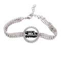 Name Deco Fashion Transport Tennis Anklet Bracelet Chain Jewelry Diamond Truck Art