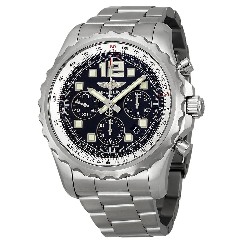 Mens Breitling A2336035-BA68SS Watch Black Automatic Dial Chronospace