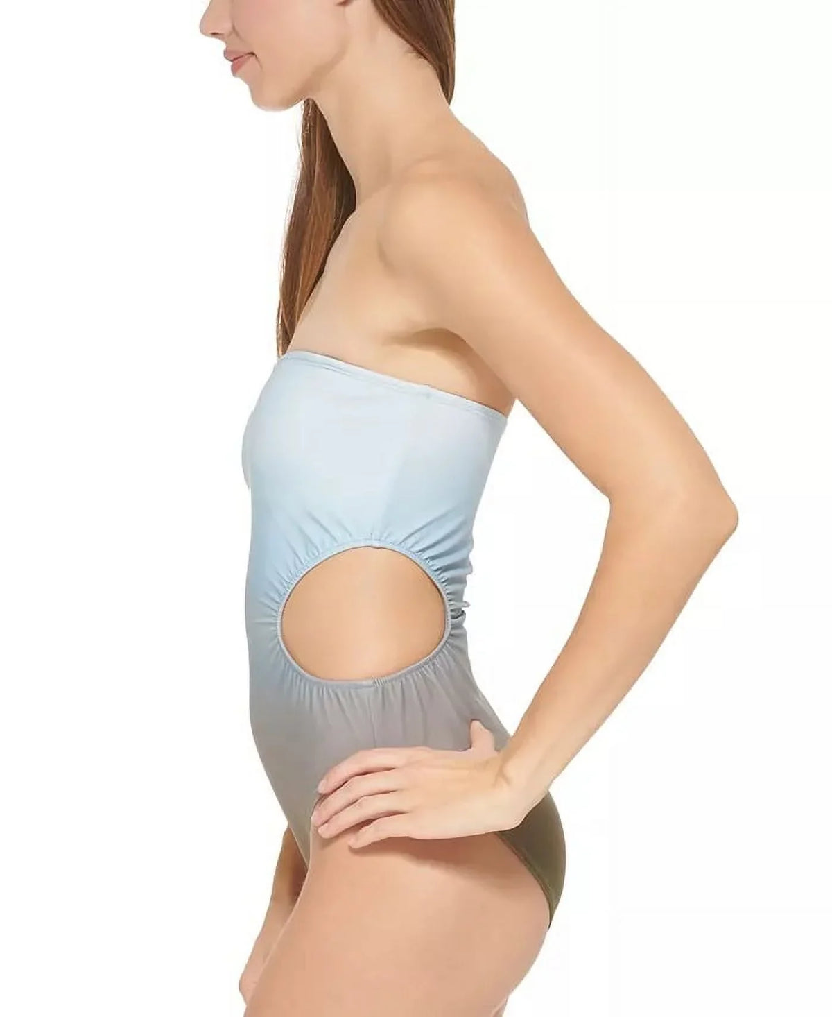 SPLASH OMBRE MOSS Bandeau US One-Piece Cutout 12 Swimsuit, DKNY