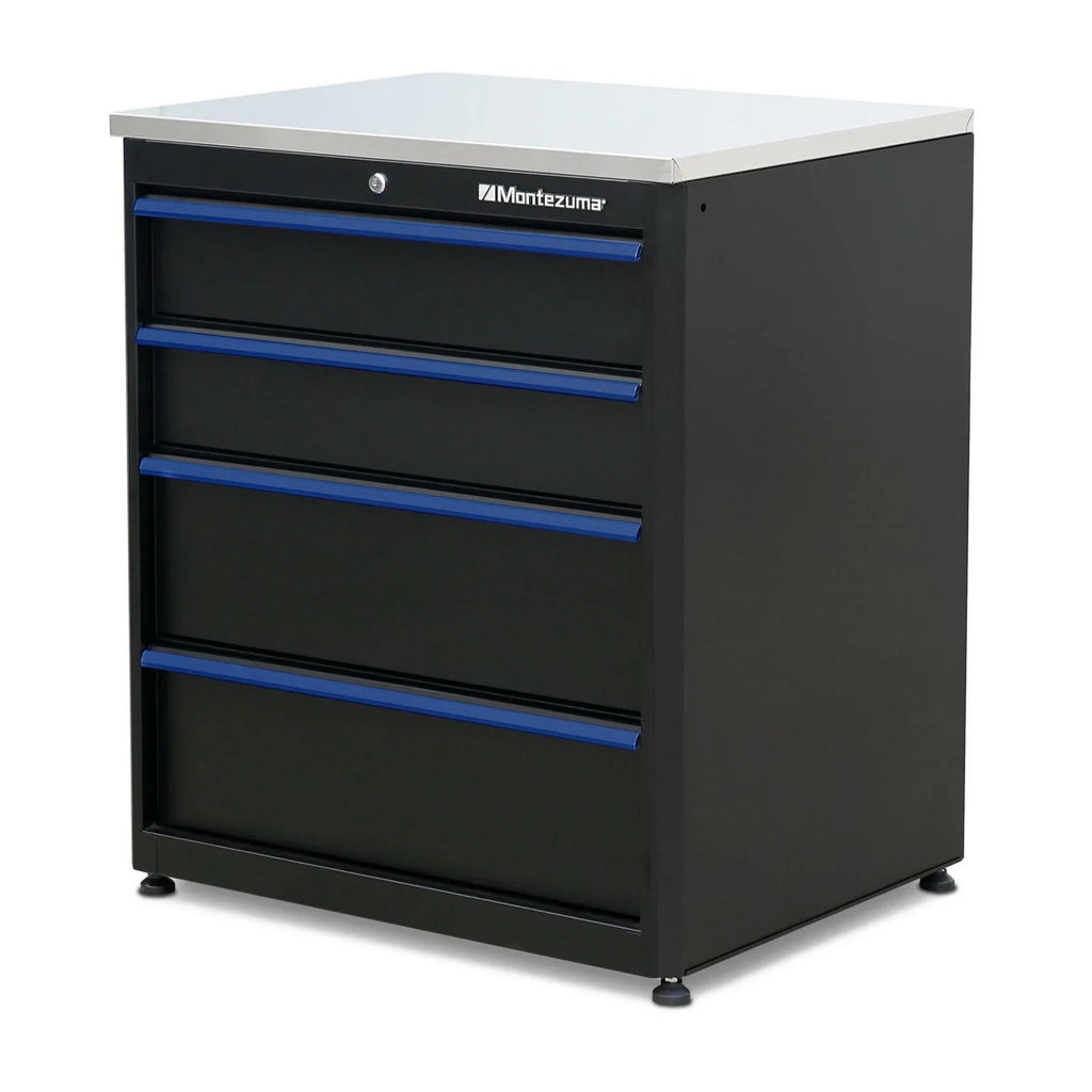 Tool Locking 24" Black System Storage Garage Workbench, 30.5 x Montezuma