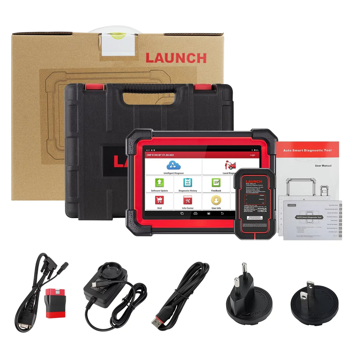 CRP Scanner All Coding,Bi-Directional Full for DOIP,FCA LAUNCH BT Vehicles,ECU 2024 Control,CANFD Tool AutoAuth Scan 919E OBD2 with Diagnostic X431 System
